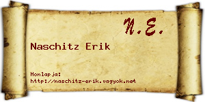 Naschitz Erik névjegykártya